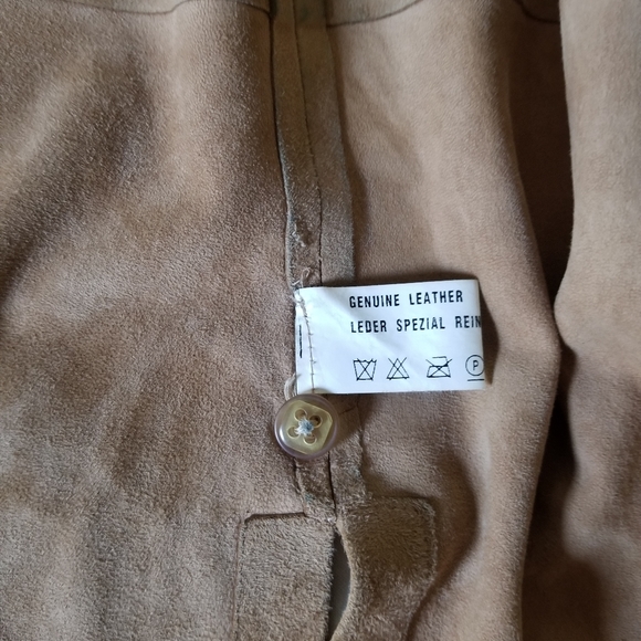 JOY Genuine Leather Camel Cardigan Size L Large - Picture 10 of 14